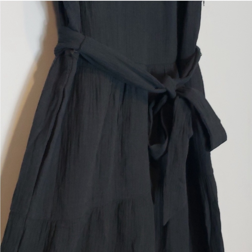 J.Crew belted tiered crew neck sleeveless black dress size 00 NWOT - Picture 9 of 11